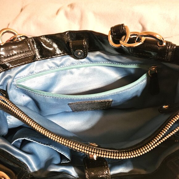 Coach Black Pantent Leather Handbag lots of pockets comes with Dust Bag - Picture 5 of 16